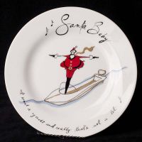 Pottery Barn Santa Baby Dessert Plate Christmas Collection